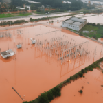 Una de las usinas eléctricas de Rio Grande inundada